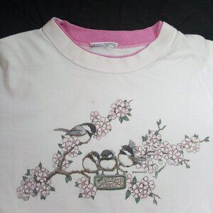 Vintage Morning Sun Chickadee Birds Breakfast Club T-Shirt